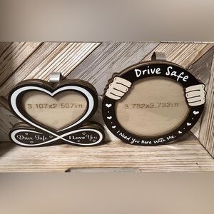 Heart and Circle Visor Photo Frame Set of 2